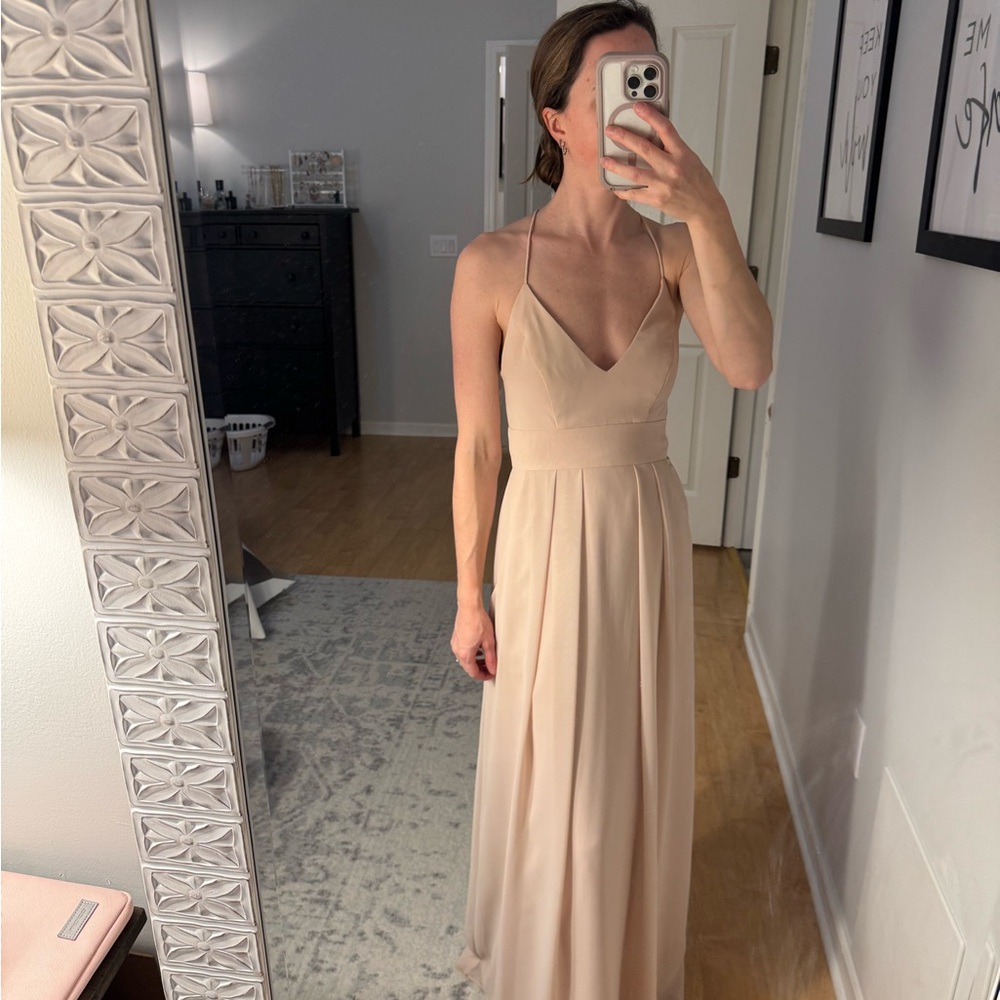 Cameo Gold Spaghetti Strap Maxi Dress